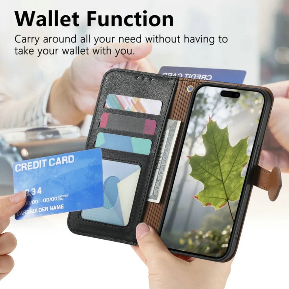 Leather Zipper Phone Case for OPPO Find X9 / X9 Pro (Long Strap)