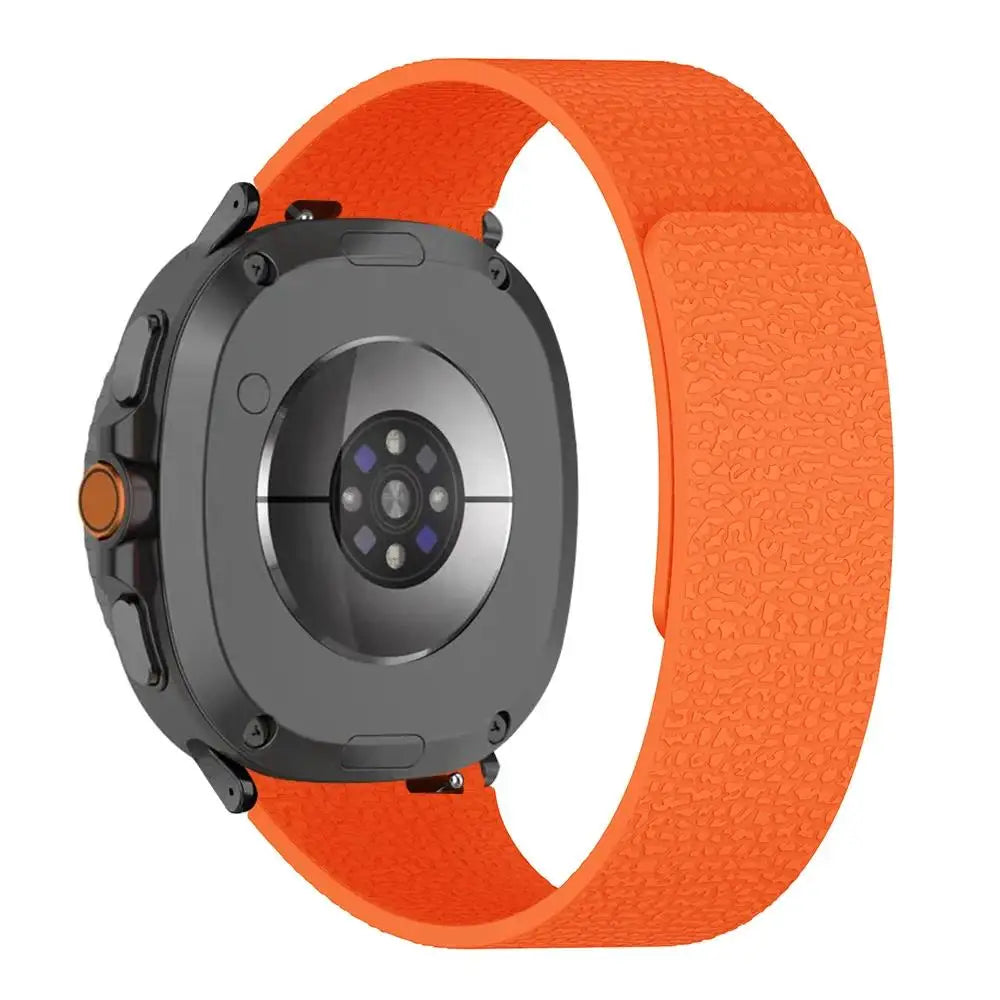 Premium Magnetic Lychee Pattern Silicone Watchband for Samsung Galaxy Watch 8 / Galaxy Watch 8 Classic