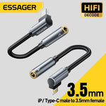 Essager L-Shaped USB-C to 3.5mm Audio Cable