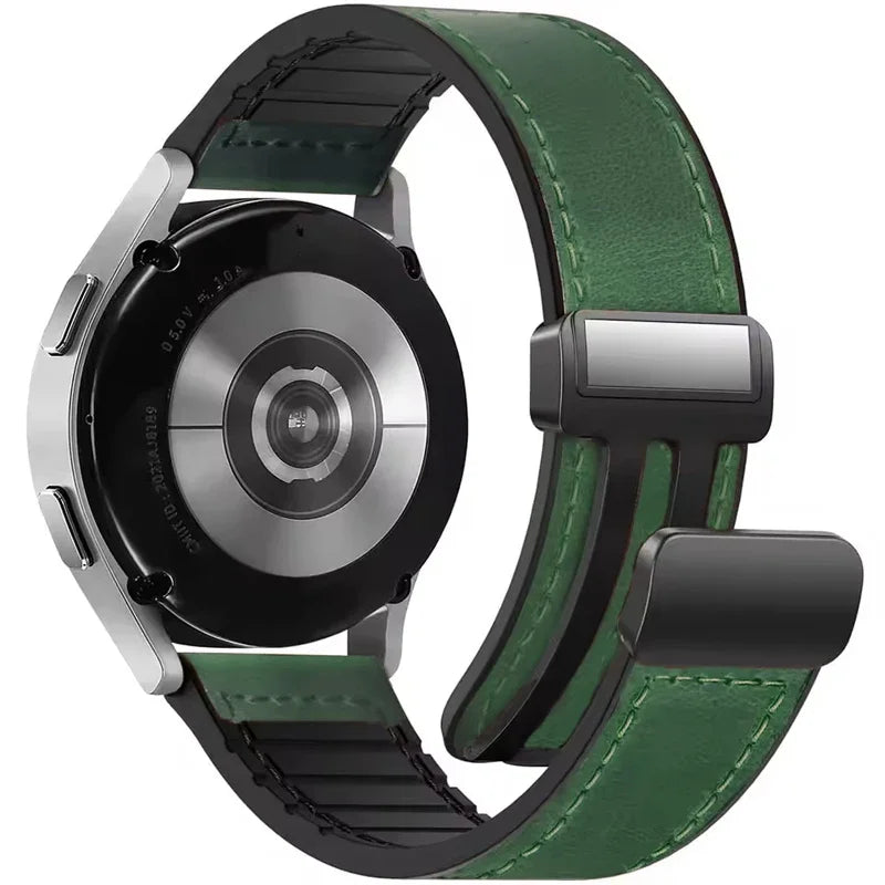 Durable Leather + Silicone Strap for Samsung Galaxy Watch 6 &  Galaxy Watch 6 Classic
