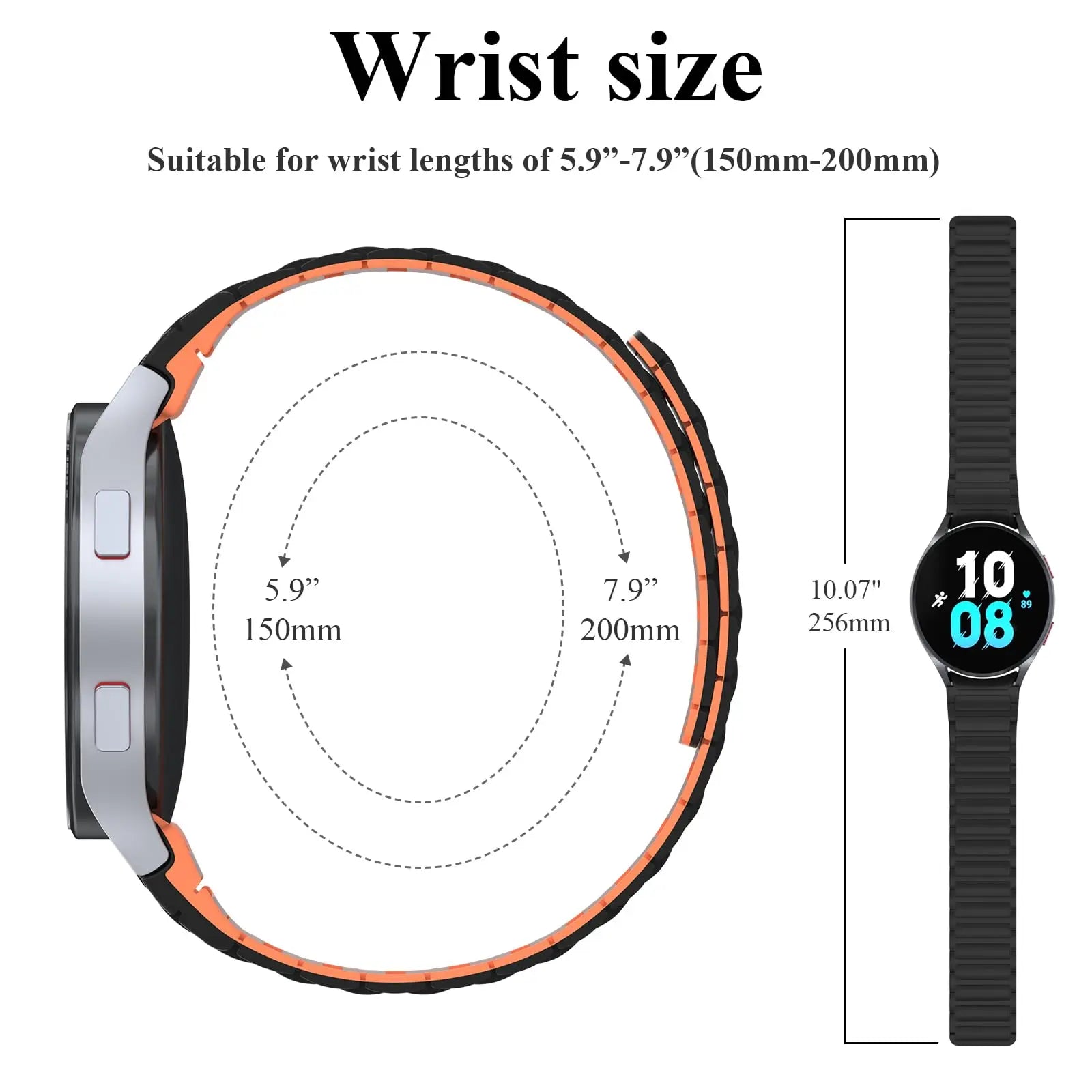 Magnetic Silicone Band for Samsung Galaxy Watch 6 and Galaxy Watch 6 Classic