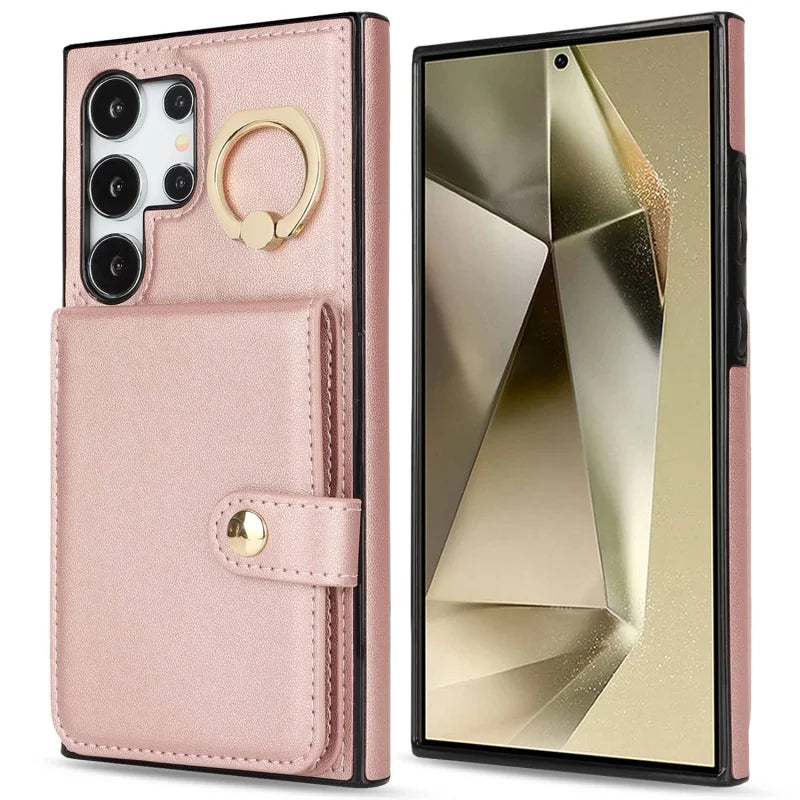 Protective Leather Wallet Case with Card Slots for Samsung Galaxy S24 Series