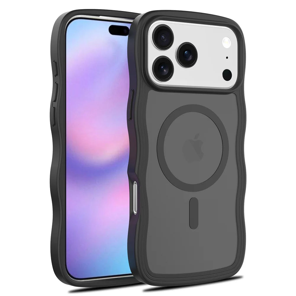 Stylish Curly Wave Matte MagSafe Case for iPhone 17 Series