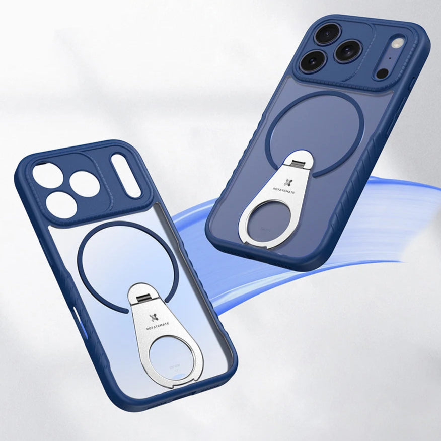 MagSafe Compatible Matte Case with Built-in Invisible Ring Stand for iPhone 17 Series