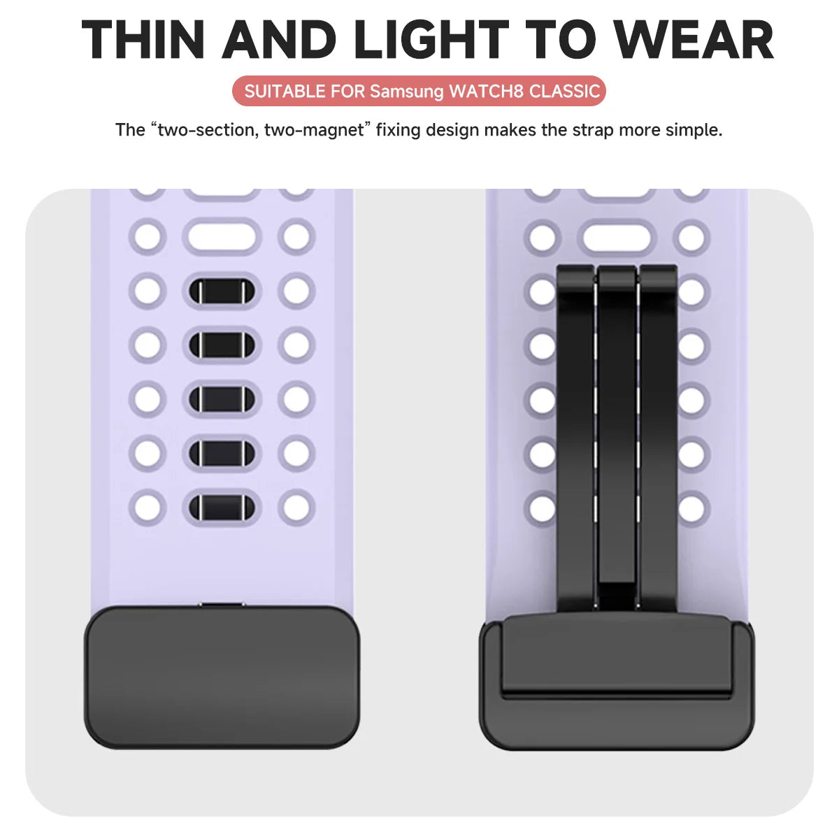 Adjustable Magnetic Silicone Band for Samsung Galaxy Watch 8 & Galaxy Watch 8 Classic