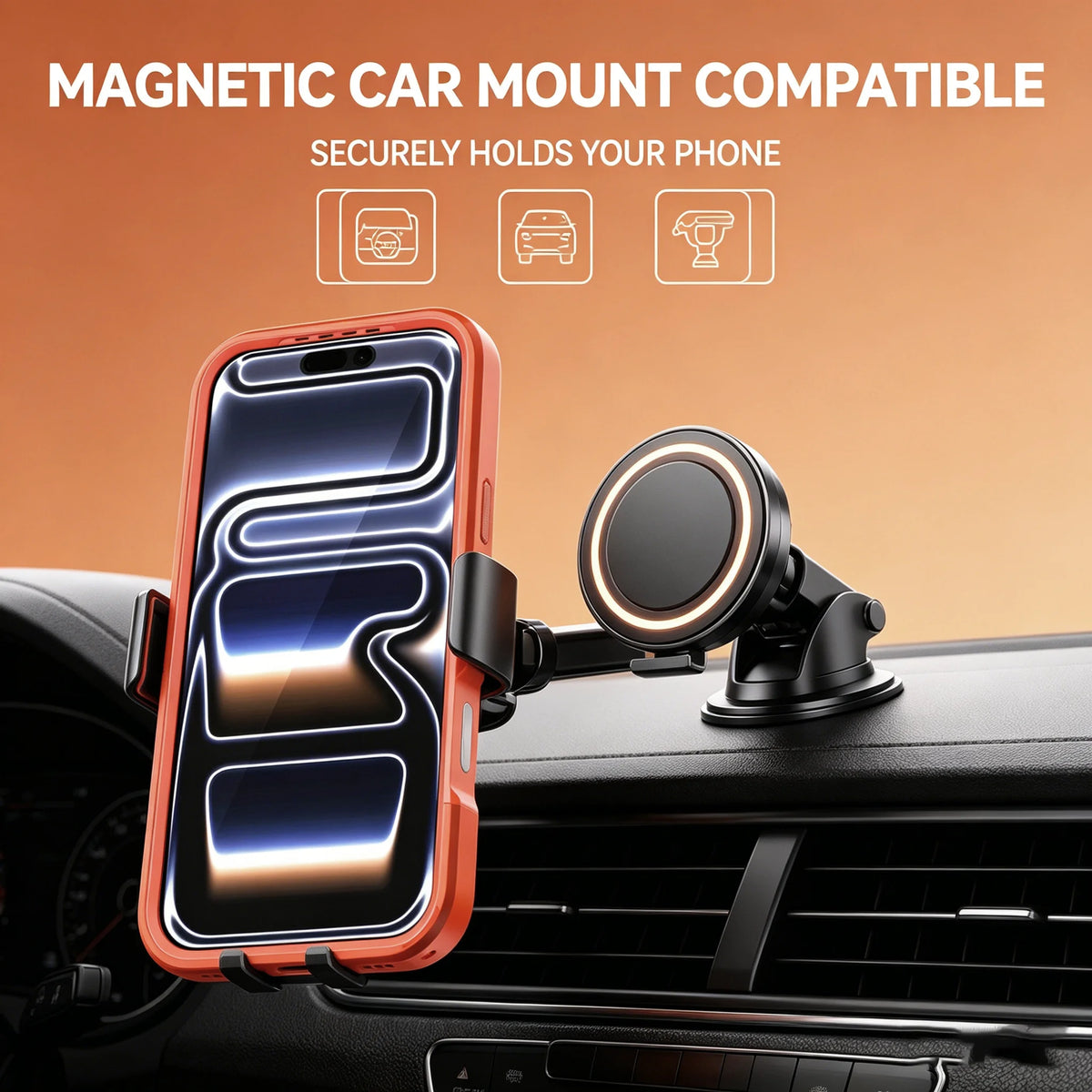 Transparent MagSafe Case with Shock-Absorbing Bumper Frame for iPhone 18 Series