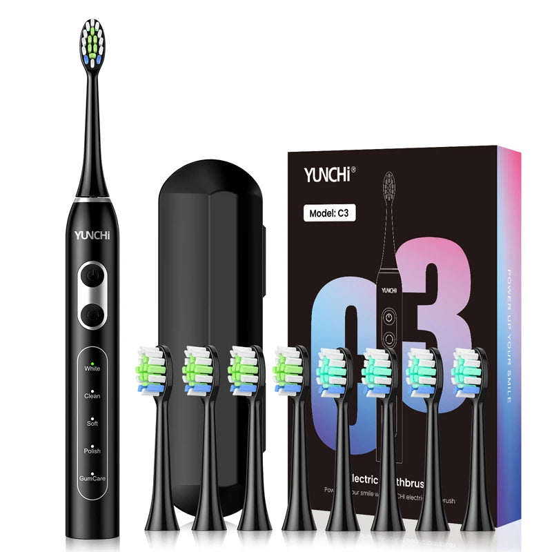 Yunchi C3 Sonic Electric Toothbrush with 5 Modes and Replacement Heads