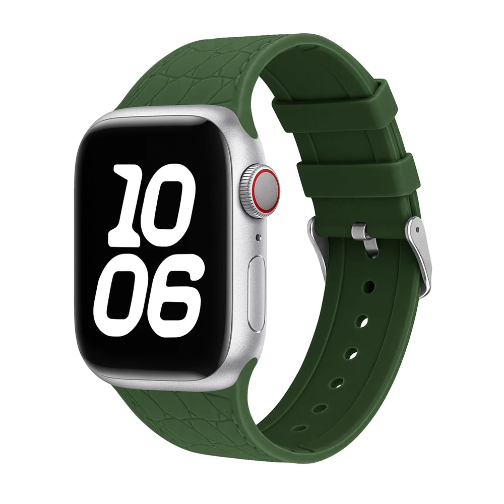 Soft Lychee Pattern Silicone Strap for Apple Watch
