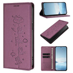 Embossed Cute Cat Flip Wallet Leather Case for iPhone 17 Series