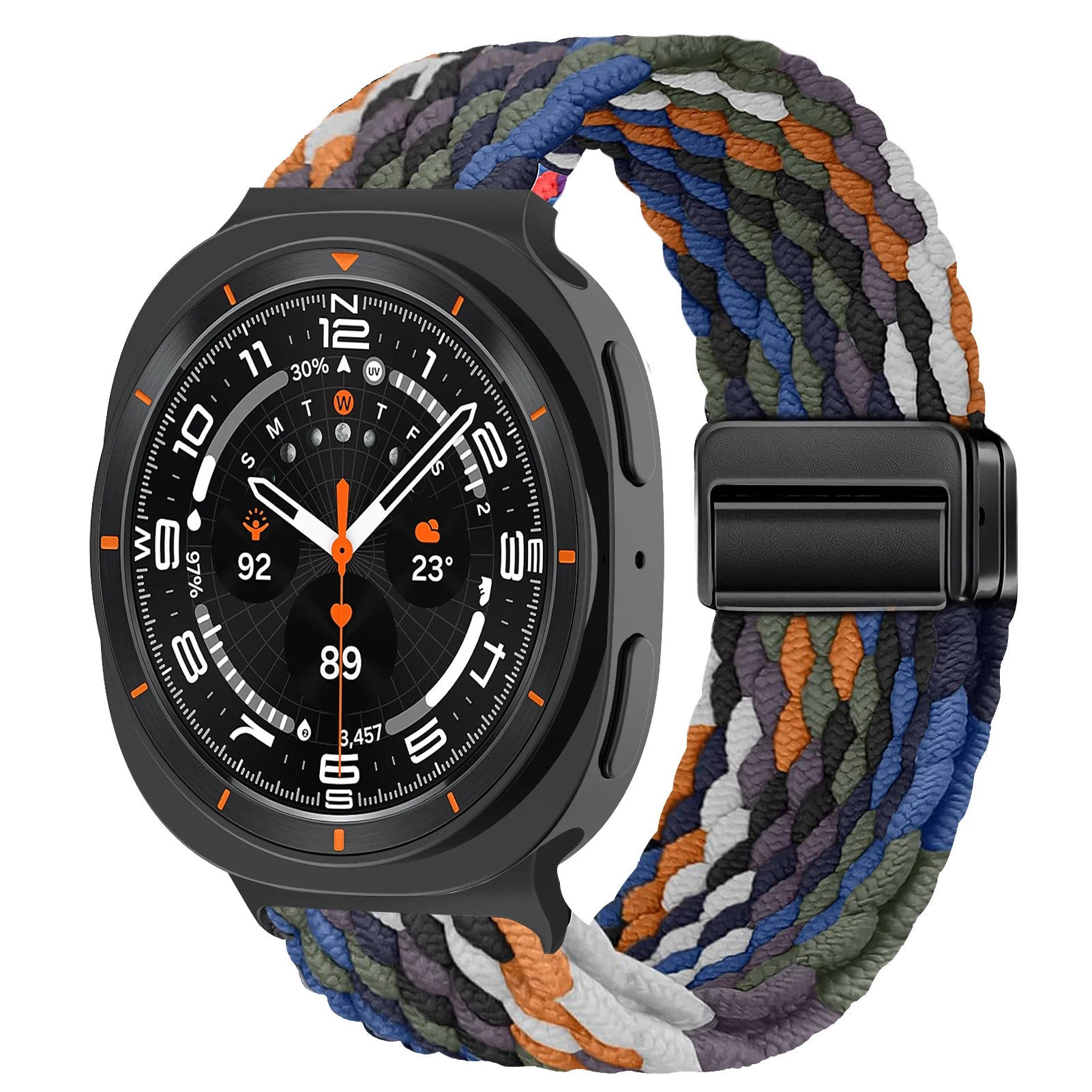 Magnetic Braided Nylon Wristband for Samsung Galaxy Watch 8 / Galaxy Watch 8 Classic