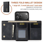 Luxury 2-in-1 Detachable Magnetic Leather Wallet Cover with Card Slots for iPhone 17 Series