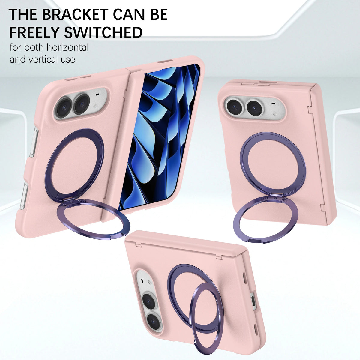 MagSafe Foldable Case with 360° Rotating Kickstand Ring for iPhone Duo
