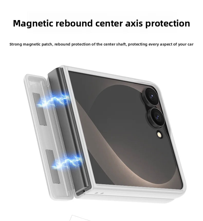 Luxury Magnetic Vegan Leather Case with Screen Protector for Samsung Galaxy Z Flip 8