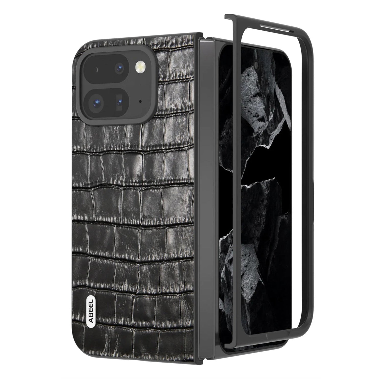 Crocodile Pattern Genuine Leather Case for Google Pixel 9 Pro Fold