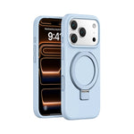 Matte Liquid Silicone Magnetic Case with Rotating Ring Holder for iPhone 17 Series
