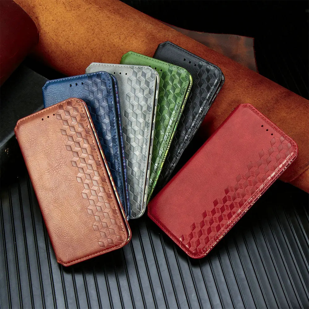 Premium Leather Flip Wallet Case for iPhone 17 Series