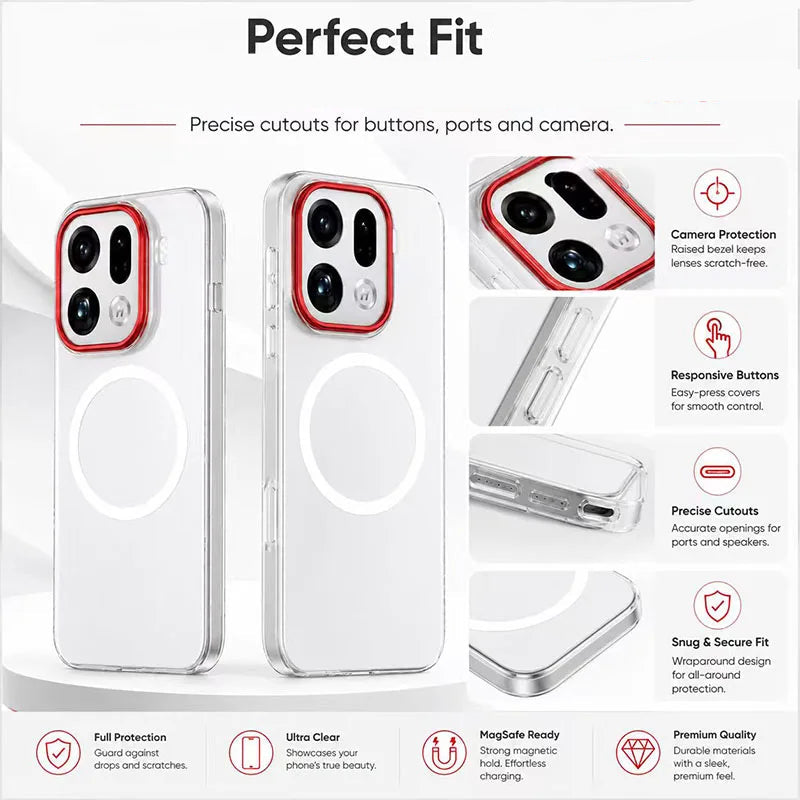 Anti-Yellowing Polycarbonate Clear Case for OPPO Find X9 Pro