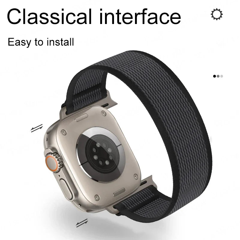 Braided Nylon Elastic Solo Loop Strap for Apple Watch