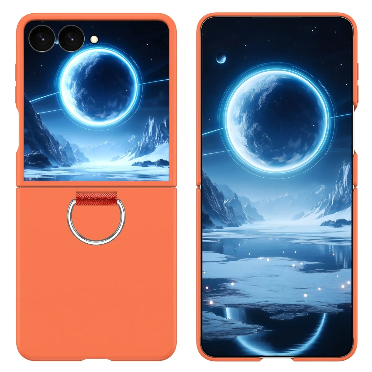 Shockproof Matte Flip Case with Metal Ring for Samsung Galaxy Z Flip 7