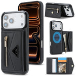 Premium Shockproof Leather MagSafe Case with Multi Card Wallet for iPhone 17 Series