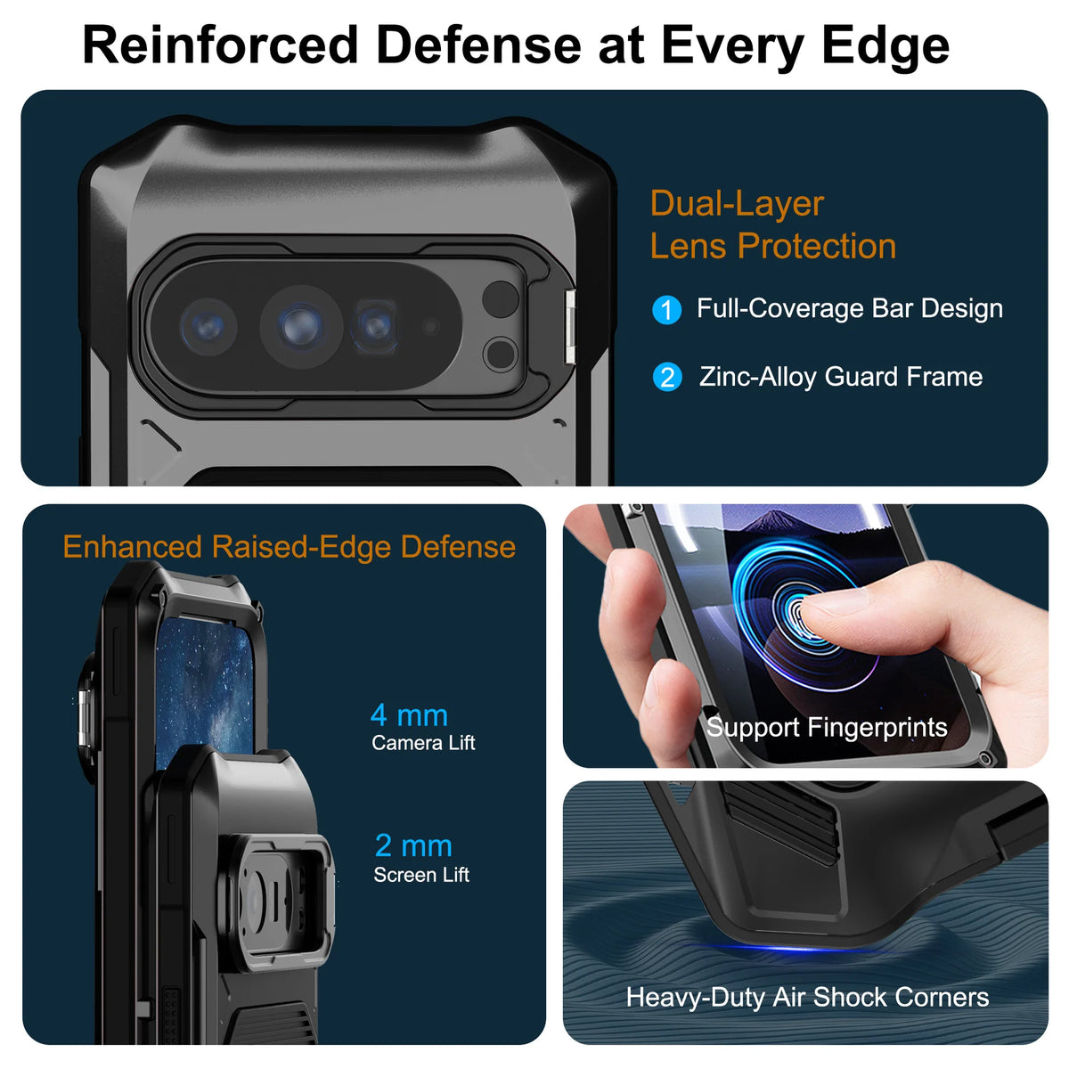 Military-Grade Shockproof Metal Case with Adjustable Kickstand for Google Pixel 10 Series
