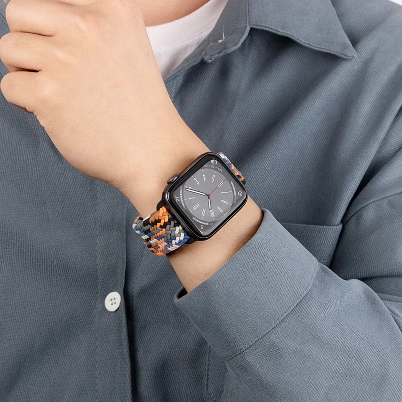 Magnetic Buckle Elastic Braided Strap for Apple Watch