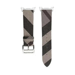 Genuine Leather Woven Fabric Watch Band with Striped Pattern for Samsung Galaxy Watch 8 & Galaxy Watch 8 Classic