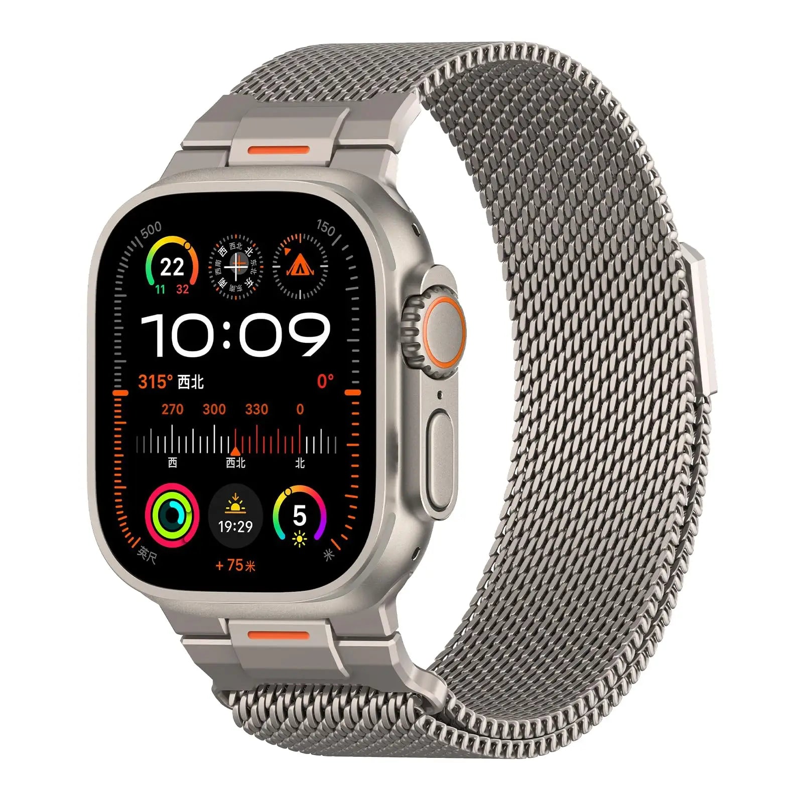 Elegant Mechanical Milanese Loop Strap with Apple Watch