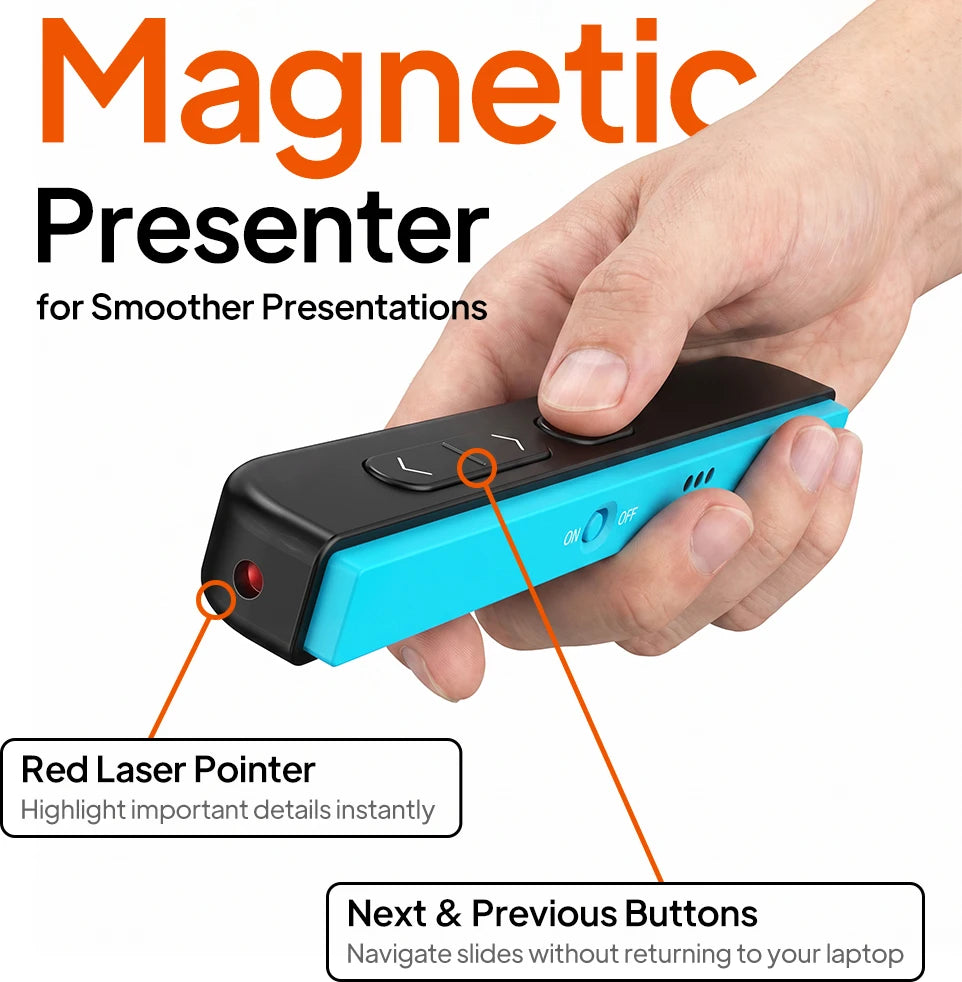 CABLETIME 5-in-1 Magnetic Presentation Hub With Laser Remote