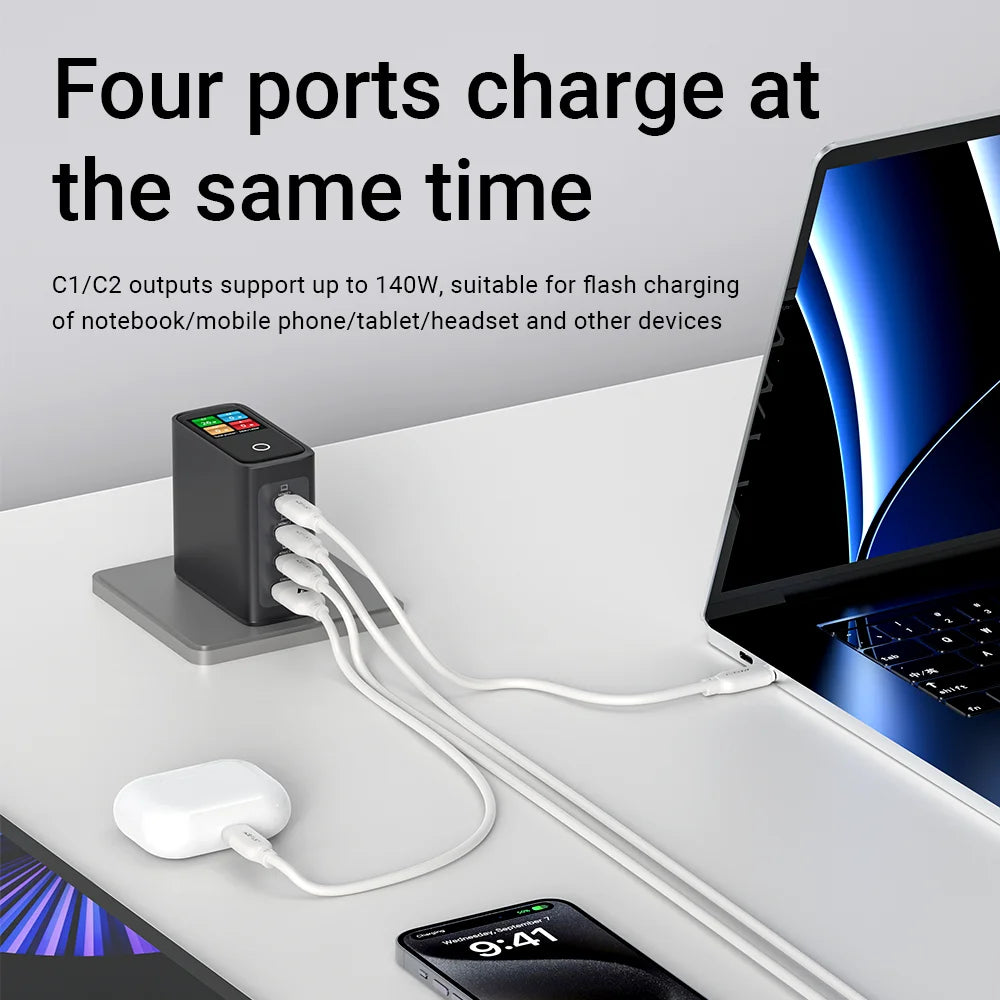 ACEFAST GaN 140W Fast Charging Charger with LED Screen