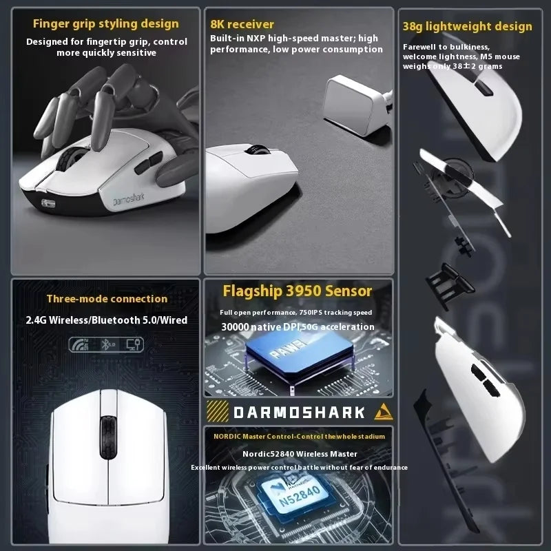 Darmoshark M5 Pro Tri-Mode Gaming Mouse