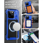 Heavy-Duty Metal Case and Glass Camera Lens Cover for iPhone 16 Series