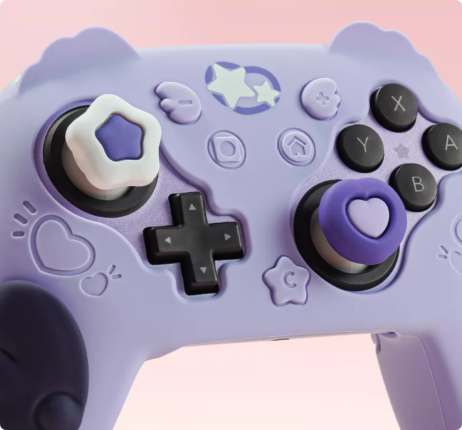 Cute Wing Silicone Case with Thumb Grip Caps for Nintendo Switch 2 Pro Controller