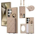 Plaid Pattern Leather Crossbody Wallet Case for Samsung Galaxy S25 Series