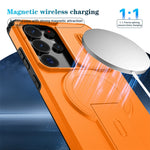 Rugged Armor Magnetic Case with Sliding Privacy Lens Shield for Samsung Galaxy S26 Series