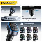 Essager Bluetooth 5.3 FM Car Transmitter with Dual Port Fast Charger