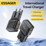 Essager 35W GaN International Travel Adapter with Dual USB-C Fast Charging Ports