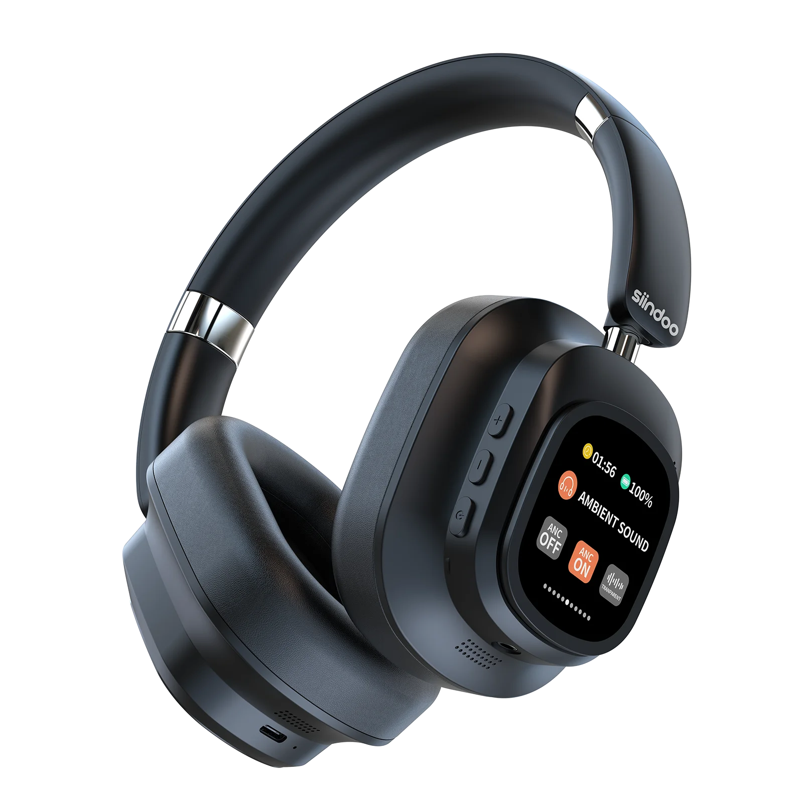 Siindoo JH-ANC930Plus Active Noise Cancelling Headphones with LED Screen