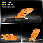 Durable Heavy Duty Case with Camera Slide Cover & Magnetic Ring Kickstand for iPhone 17 Series
