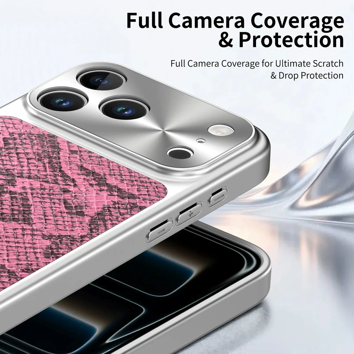 Snake Pattern Leather MagSafe Case for iPhone 17 Series