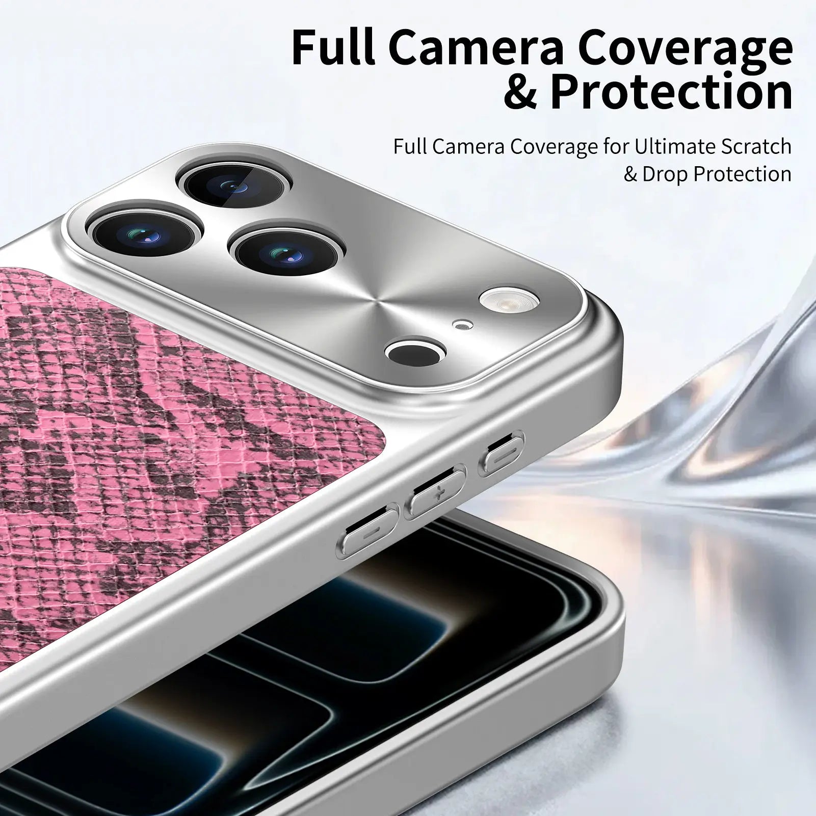 Snake Pattern Leather MagSafe Case for iPhone 17 Series