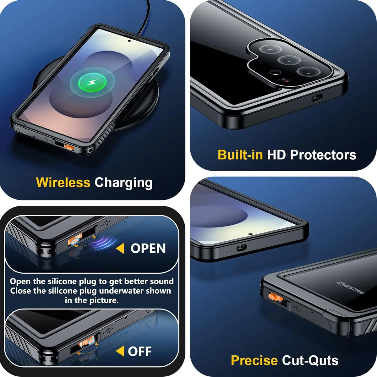 IP68 Waterproof Case with Dual-Layer Shockproof Protection for Samsung Galaxy S25 Series