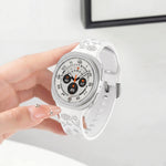 Floral Engraved Silicone Strap for Samsung Galaxy Watch 8 & Galaxy Watch 8 Classic