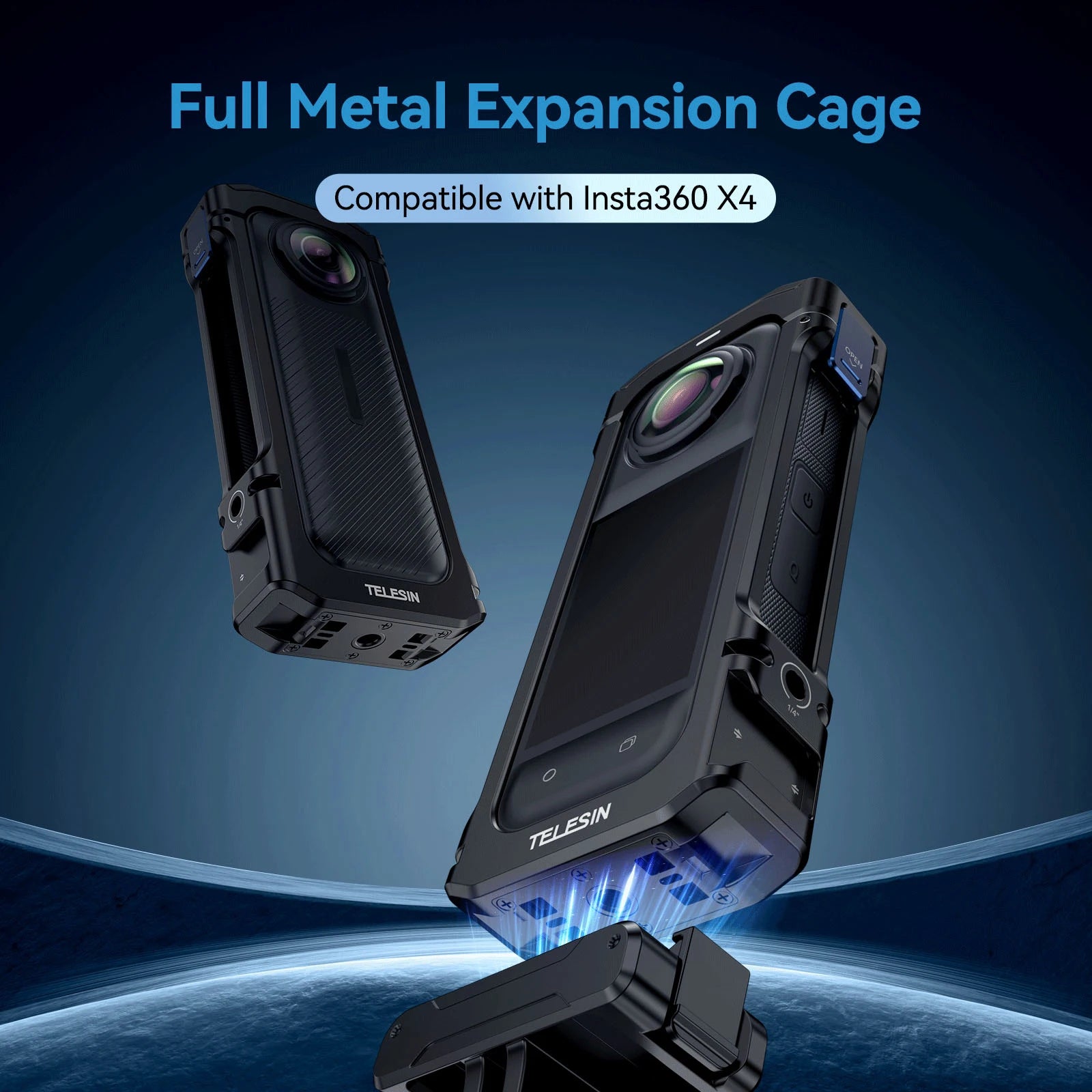 TELESIN Protective Aluminium Alloy Frame Case for Insta360 X4