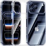 Crystal Clear Anti-Yellowing Shockproof Case with Raised Camera Ring for iPhone 17 Series