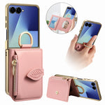 Samsung Z Flip 7 Shockproof Leather Case with Card Slots and Mirror