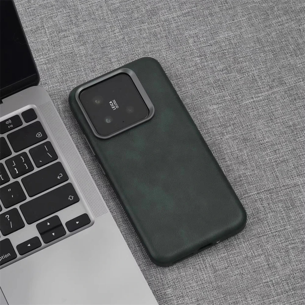 Luxury Business Retro PU Leather Shockproof Magnetic Case for Xiaomi 15 Series