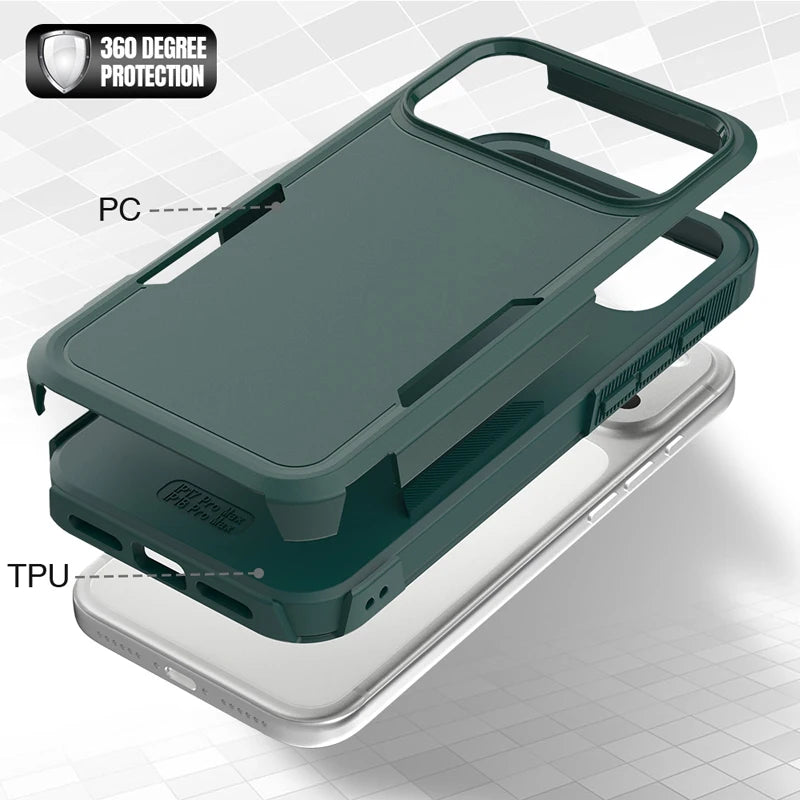 Dual-Layer Shockproof Armor Case with 360° Drop Protection for iPhone 18 Series