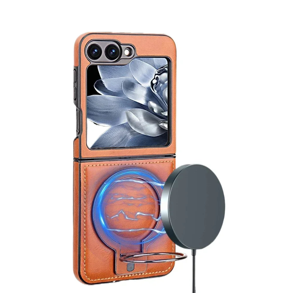 Shockproof Magnetic Ring Stand Phone Case with Kickstand for Samsung Galaxy Z Flip 6