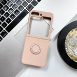 Liquid Silicone Phone Case with Ring Holder & Grip Stand for Samsung Galaxy Z Flip 6